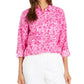 Blusa estampada de linho feminina Charter Club, rosa, tamanho extragrande