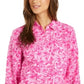 Blusa estampada de linho feminina Charter Club, rosa, tamanho extragrande