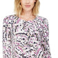 Top estampado com bolinhas em gel feminino JM Collection, rosa, tamanho médio