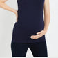 Camiseta regata feminina maternidade azul tamanho médio
