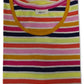 Camiseta feminina estampada em algodão estilo &amp; co, listrada, marrom, tamanho médio