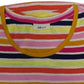 Camiseta feminina estampada em algodão estilo &amp; co, listrada, marrom, tamanho médio