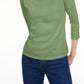 Camiseta feminina lisa com manga 3/4 Maison Jules, verde, tamanho extragrande