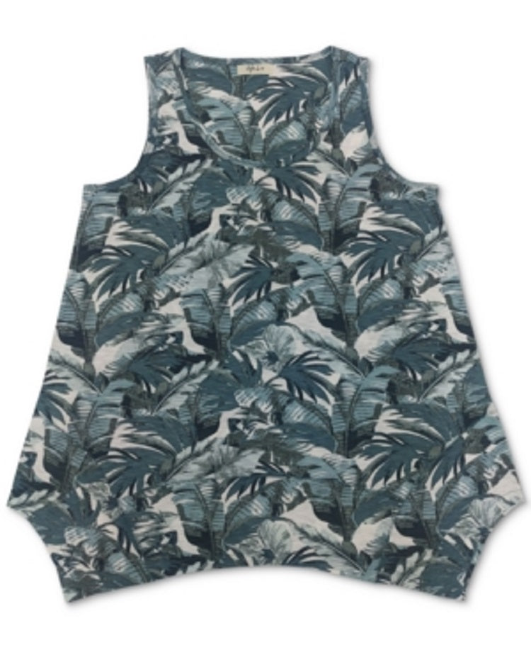 Regata feminina com bainha de lenço estampada estilo &amp; co, verde, tamanho grande