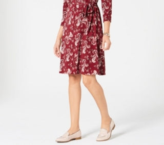 Camisa polo feminina estampada Charter Club, vermelha, tamanho pequeno e pequeno