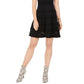 Vestido feminino Vince Camuto de malha com ajuste e abertura frontal, preto, tamanho pequeno
