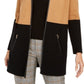 Cardigan feminino Charter Club Milano Cotton Colorblocked marrom tamanho grande