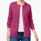 Karen Scott Cardigan Feminino Gola Redonda Rosa Tamanho XS