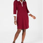 Vestido-camisa de algodão com acabamento contrastante Karen Scott feminino, vermelho, tamanho pequeno e pequeno