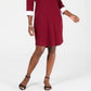 Vestido-camisa de algodão com acabamento contrastante Karen Scott feminino, vermelho, tamanho pequeno e pequeno