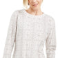 Karen Scott Camiseta Feminina Esportiva Estampada Microfleece Branca Tamanho XS