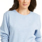 Moletom esportivo feminino Karen Scott Fleece azul tamanho grande