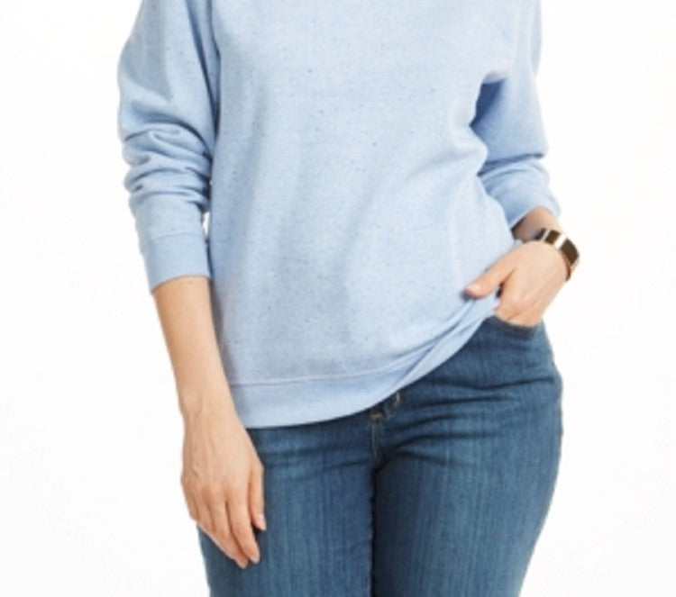 Moletom esportivo feminino Karen Scott Fleece azul tamanho grande