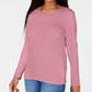 Karen Scott Blusa Feminina Decote Redondo Com Acabamento Em Cetim Rosa Tamanho X-G