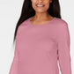 Karen Scott Blusa Feminina Decote Redondo Com Acabamento Em Cetim Rosa Tamanho X-G