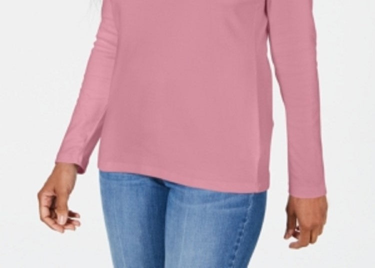 Karen Scott Blusa Feminina Decote Redondo Com Acabamento Em Cetim Rosa Tamanho X-G