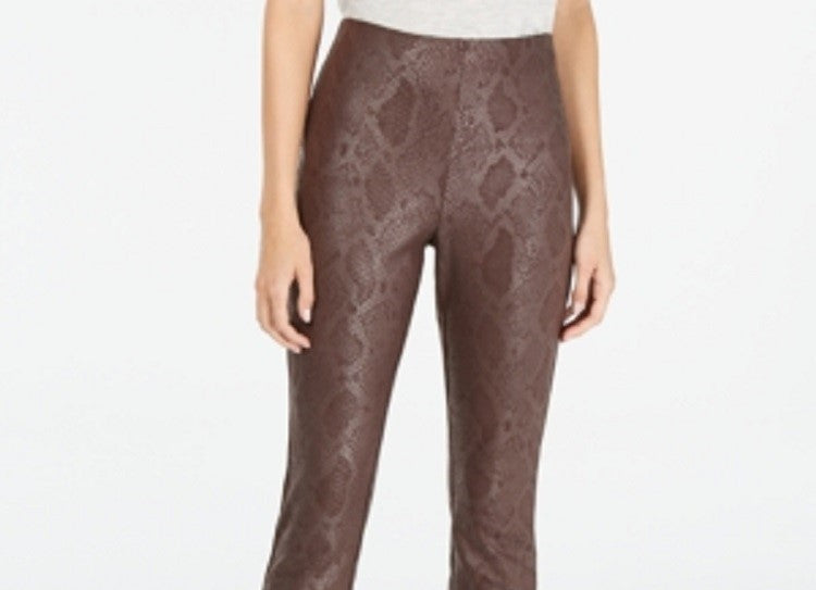 Calça skinny feminina com estampa de cobra da INC International Concepts, marrom, tamanho 0