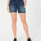 Shorts femininos de cintura média com bainha desfiada, estilo &amp; co, azul, tamanho 12