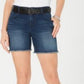Shorts femininos de cintura média com bainha desfiada, estilo &amp; co, azul, tamanho 12