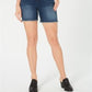 Shorts femininos de cintura média com bainha desfiada, estilo &amp; co, azul, tamanho 12