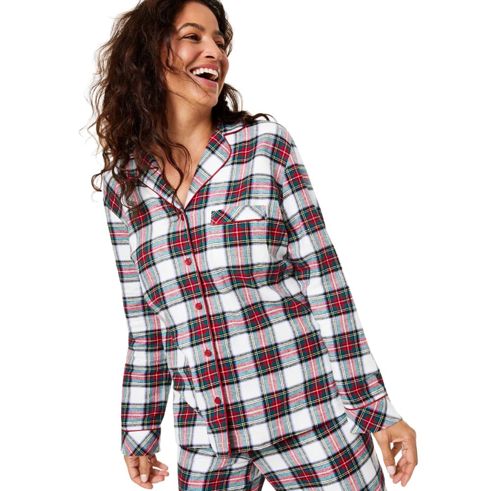 Pijama Família Feminino Combinando Grande e Alto Mix It Stewart Xadrez Conjunto de Pijama Stewart Xadrez Vermelho Tamanho 1XB