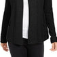 Cardigan feminino de algodão com frente aberta, preto, tamanho XX-G