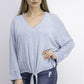 Blusa feminina com amarração frontal estilo &amp; co, azul, tamanho médio
