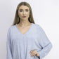 Blusa feminina com amarração frontal estilo &amp; co, azul, tamanho médio