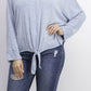 Blusa feminina com amarração frontal estilo &amp; co, azul, tamanho médio