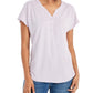 Blusa Henley de Linho e Manga Dolman Feminina Style &amp; Co Roxa Tamanho X-G