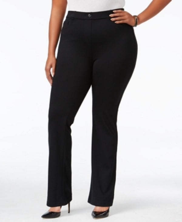 Calça feminina estilo &amp; co, cintura média, corte bootcut, azul, tamanho pequeno