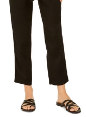 Calça utilitária com cinto e gravata feminina Style &amp; Co, preta, tamanho grande