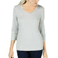 Karen Scott Blusa de algodão com decote em V feminina Gery tamanho X-S