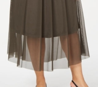 Saia midi Alfani Oasis Mesh Comfort Waist Feminina Verde Tamanho 0X