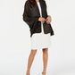 INC International Concepts Vestido de noite leve plissado feminino, preto, tamanho regular