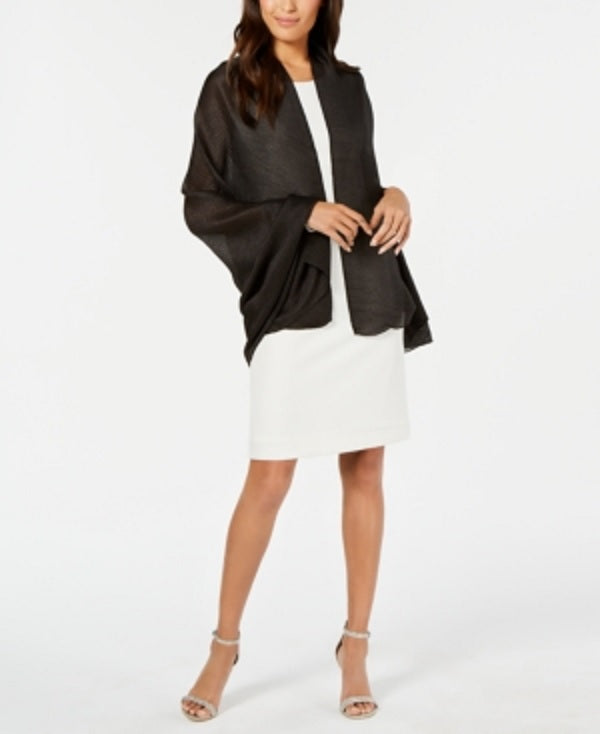 INC International Concepts Vestido de noite leve plissado feminino, preto, tamanho regular