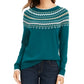 Suéter feminino Fair Isle da Charter Club, verde, tamanho XX-G