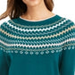 Suéter feminino Fair Isle da Charter Club, verde, tamanho XX-G