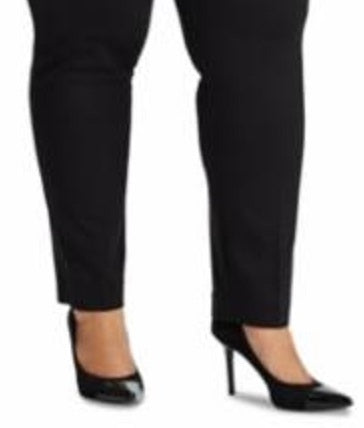 Calça skinny de malha ponte elástica feminina Ralph Lauren, polo, preta, tamanho 3X