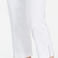 Calça feminina cropped com zíper e acabamento em zíper, tamanho pequeno, branca, P