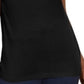 Camiseta feminina Karen Scott com acabamento em crochê e algodão, preta, tamanho X-S