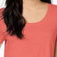 Camiseta feminina de manga curta e gola redonda Maison Jules, laranja, tamanho grande