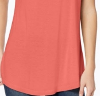 Camiseta feminina de manga curta e gola redonda Maison Jules, laranja, tamanho grande