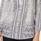 Estilo &amp; Co Feminino P Manga 3/4 Mistura de Elástico Top Branco Tamanho Pequeno P