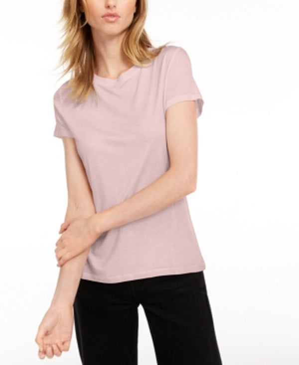 Camiseta feminina lisa com amarração nas costas Maison Jules, rosa, tamanho XX-G