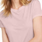 Camiseta feminina lisa com amarração nas costas Maison Jules, rosa, tamanho XX-G