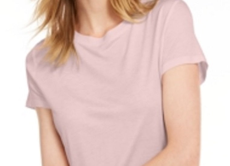 Camiseta feminina lisa com amarração nas costas Maison Jules, rosa, tamanho XX-G