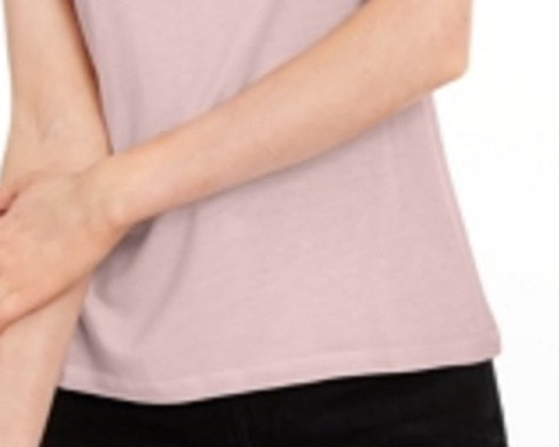 Camiseta feminina lisa com amarração nas costas Maison Jules, rosa, tamanho XX-G