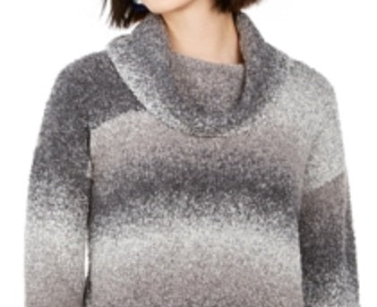 Blusa feminina estilo &amp; co com decote em V e manga comprida, suéter preto, tamanho pequeno e pequeno