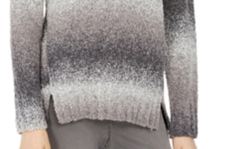 Blusa feminina estilo &amp; co com decote em V e manga comprida, suéter preto, tamanho pequeno e pequeno